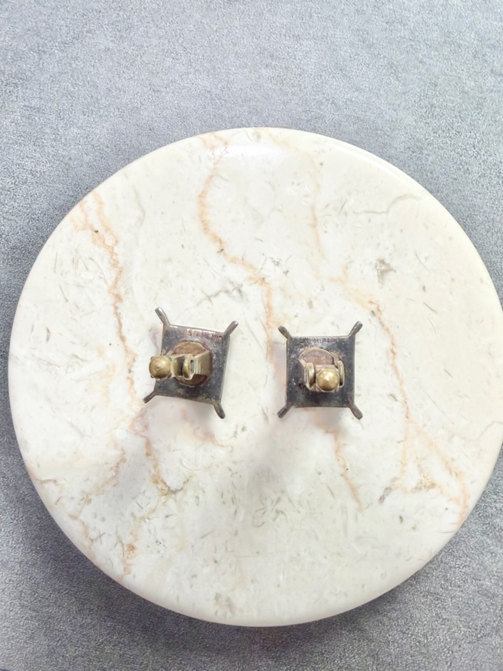 Vintage Sterling Silver Cameo Trojan Roman Soldier Cuff Links Carved Hematite - Picture 3 of 6